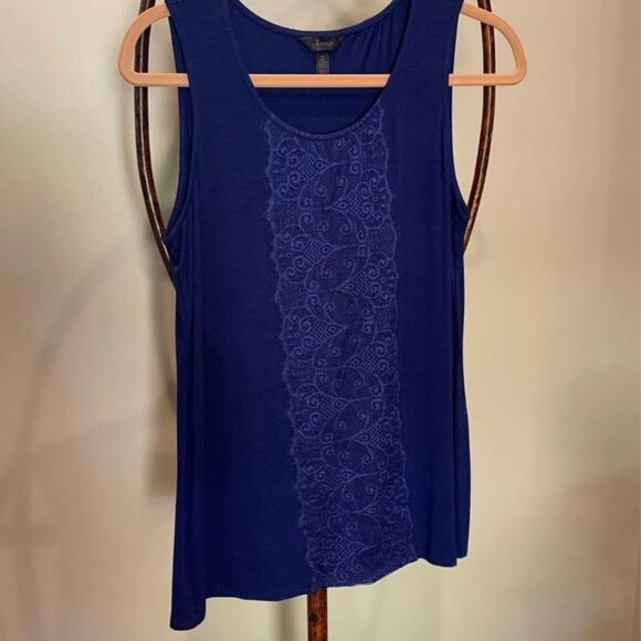 SOMA Midnight Blue Lace Trim Tank M - Picture 1 of 5